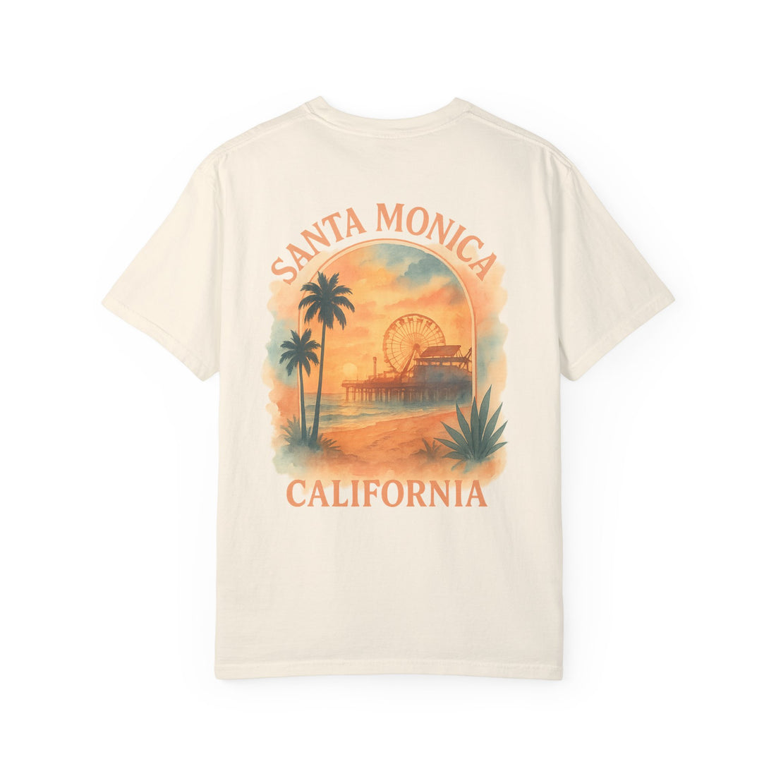 Watercolor Locra T-Shirt - Santa Monica Beach