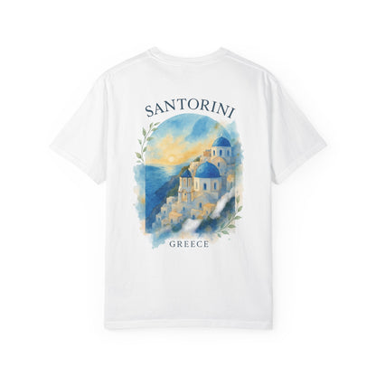 T-Shirt Santorini Greece for Locra Unisex Garment-Dyed